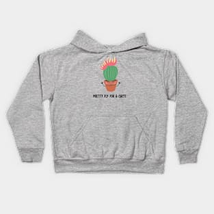 Cute Cactus Pretty Fly For A Cacti Funny Pun Kids Hoodie